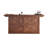 American Heritage Bristol Solid Wood Home Bar - Rustic Brown Finish with Glass Stemware Holders, Bottle Storage & Stone Cutting Surface