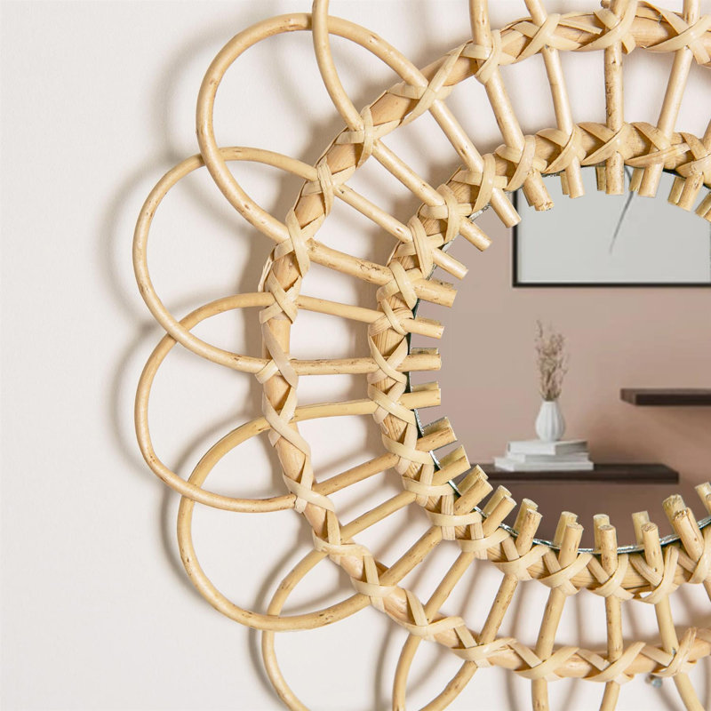 Daisy Rattan Flat Wall Mirror