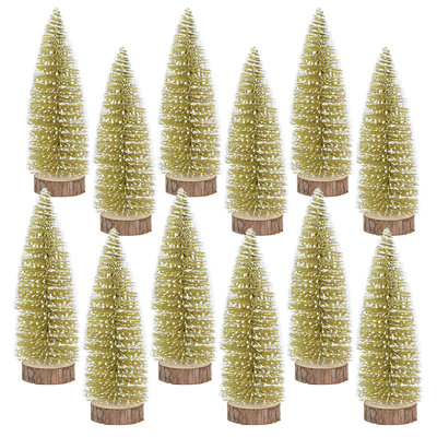 Glitter Trees - 7"H - Set of 12