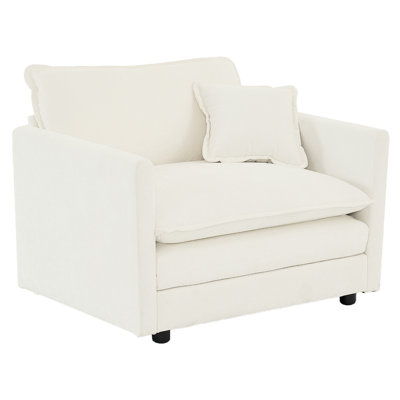 Fauteuil respirant en chenille - Assise simple blanche confortable pour le salon