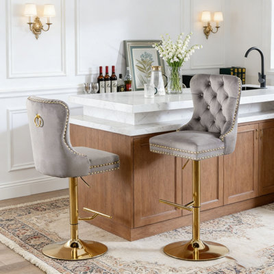 Swivel Velvet Barstools