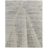 Brighton Hand Knotted Abstract Area Rug in Gray/Ivory