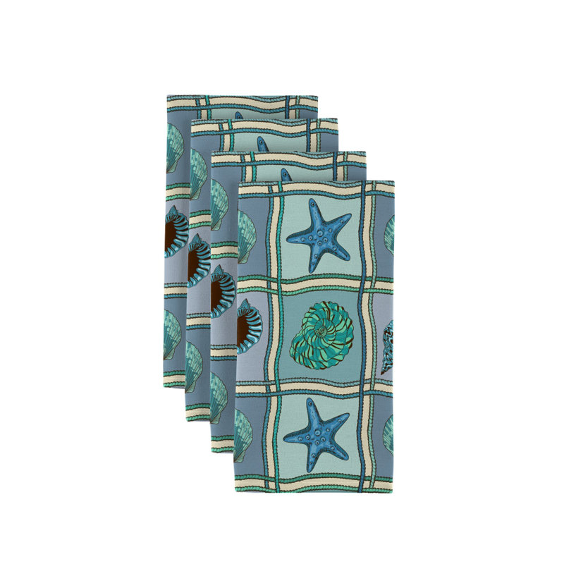 Polyester Nautical Square Napkin, Blue