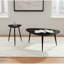 Table basse triangulaire en bois massif, noir