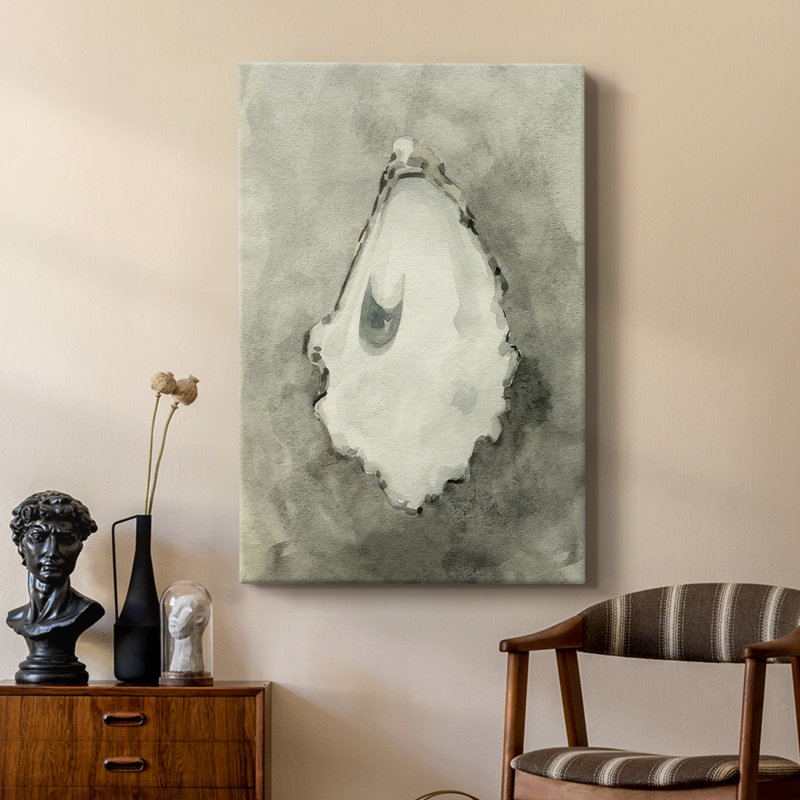 Coquille d'huître neutre III - galerie Cavas personnalisée, H 18 po x l 12 po