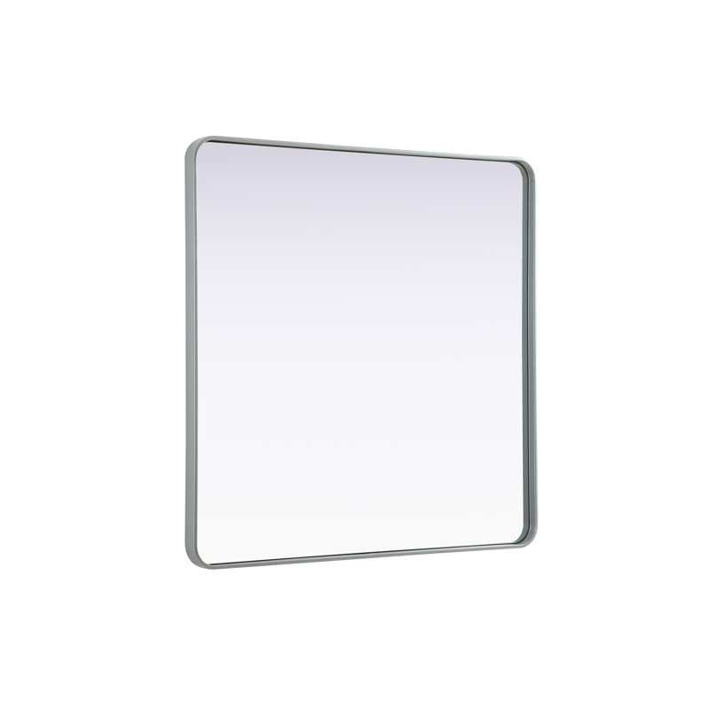Erath Contour Metal Mirror, Silver, 42" x 42"