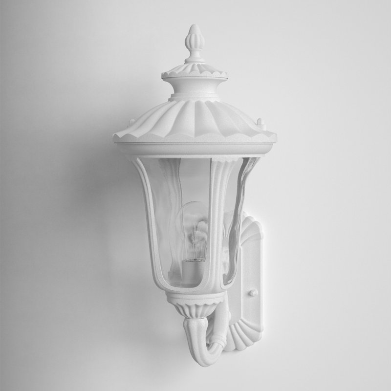 Lanterne murale d'extérieur en verre Arelene, H 15,5 po x l 7,25 po x P 8,75 po, Blanc texturé