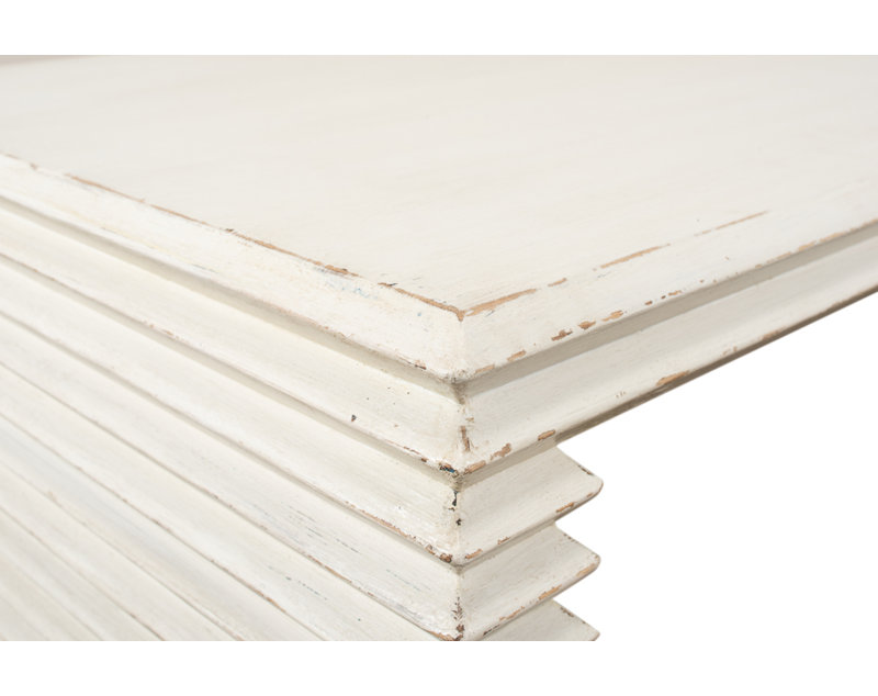 Solid Wood Coffee Table, Antique White