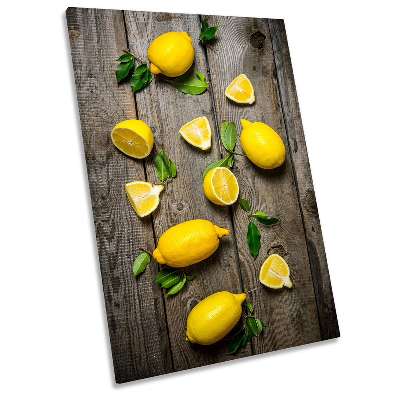 Lemon Fruit Slices Kitchen - Wrapped Canvas Print, 91.4cm H x 61cm W x 4cm D