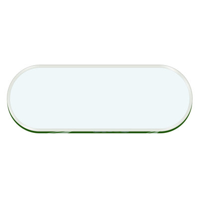 42" x 72" Racetrack Oval Glass Table Top 1/2" Thick 1" Beveled Tempered by Fab Glass and Mirror