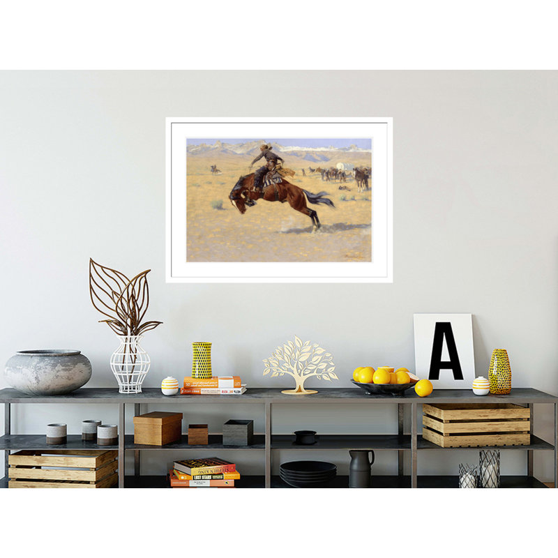 «A Cold Morning on The Range» par Frederic Remington, impression giclée sur cadre, H 30,21 po x l 41,5 po