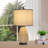 Inaya 22.8 in. Rattan Table Lamp with Dual USB Ports