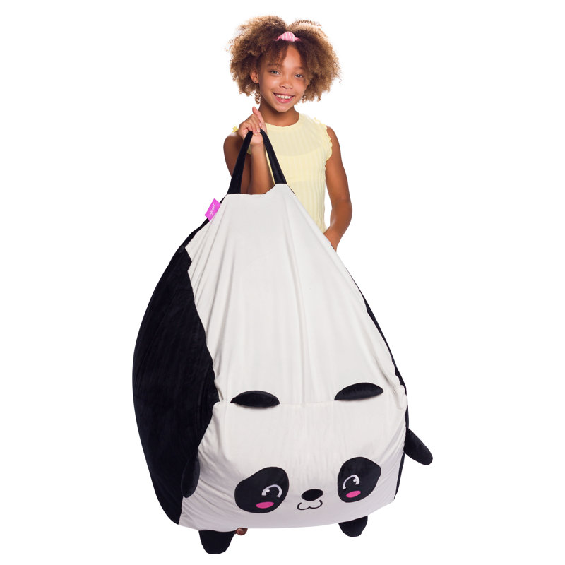 Petit fauteuil à billes Cozy Animal, Mélange de polyester panda noir, H 18 po x l 18 po x P 18 po