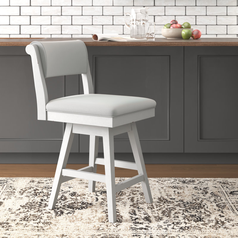 Authement Swivel Upholstered Counter Stool, Counter Stool (25" Seat Height)