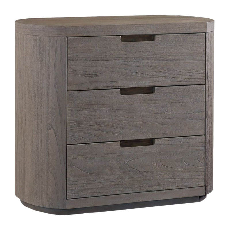 Palmer 3 - Drawer Solid Wood Nightstand, Drifwood