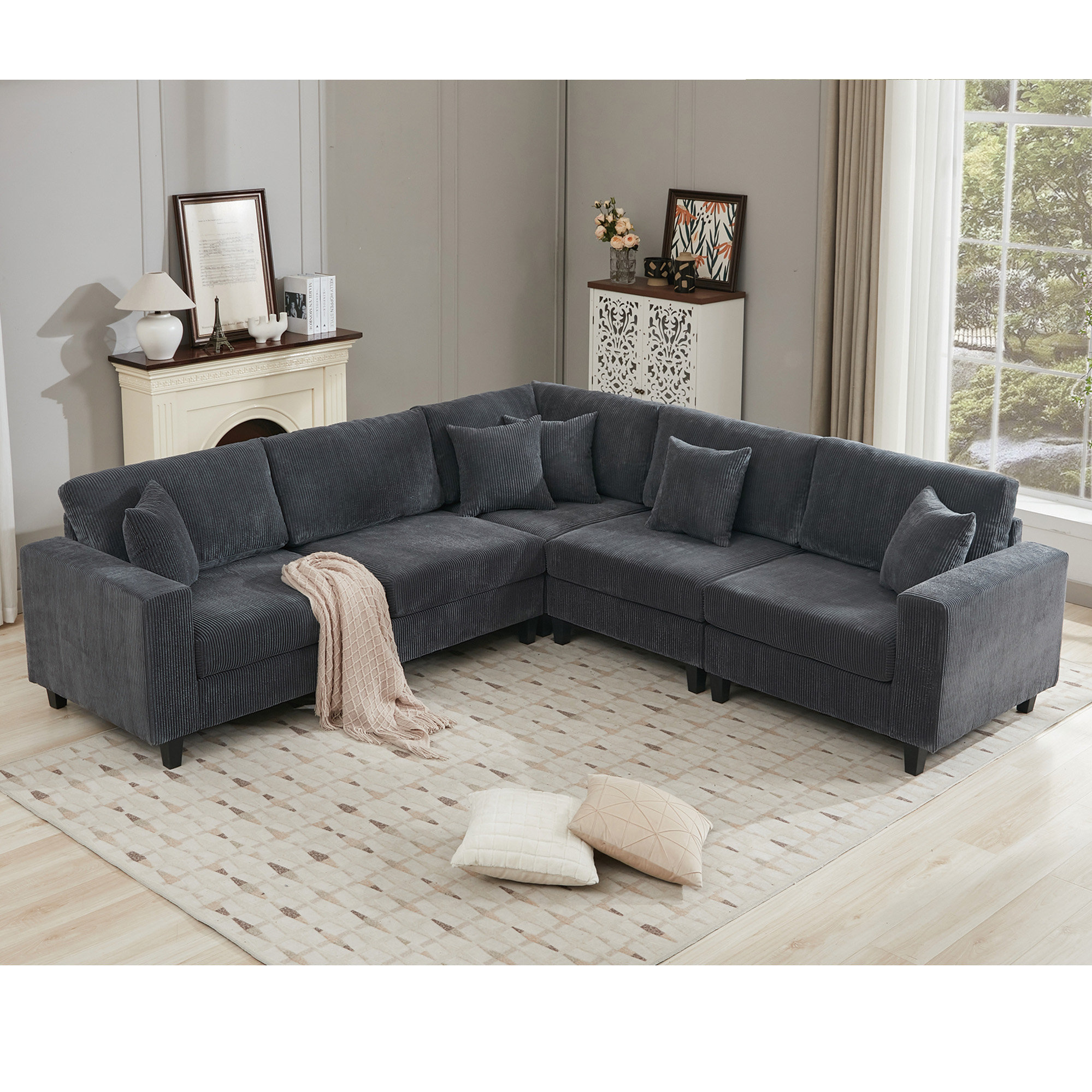 Latitude Run® Oversized Modular Sectional Sofa Set, L Shaped Couch ...