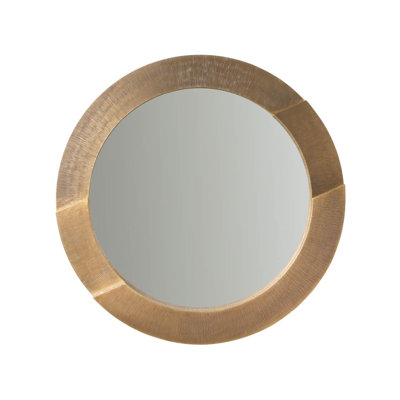 Modern Soft Bronze Circular Textured Wall Mirror 44"