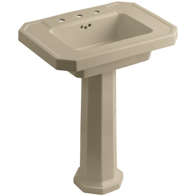 Kathryn Fireclay 27" Pedestal Bathroom Sink with Overflow