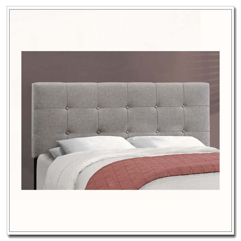 Upholstered Platform Bed, Gray, Queen