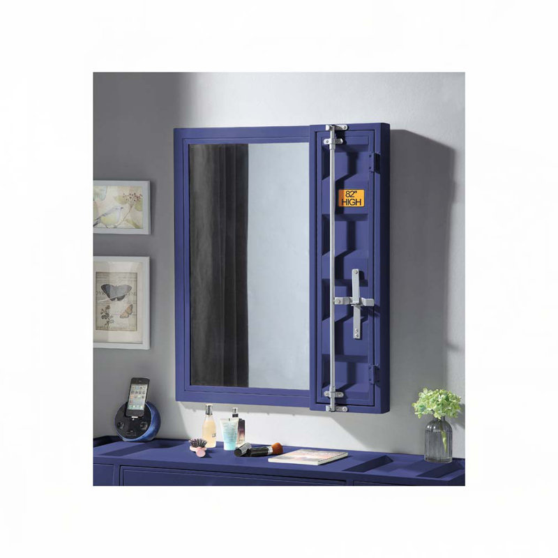 Miroir de salle de bain, Bleu