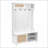 Entryway Hall Tree with Shoe Bench, Rattan Doors &amp; Hooks, 40”W White | Solid Wood Feet | MDF-701707122