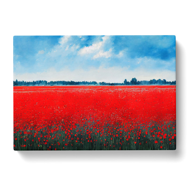 Awesome Poppies Flowers - Wrapped Canvas, 35cm H x 50cm W x 3cm D
