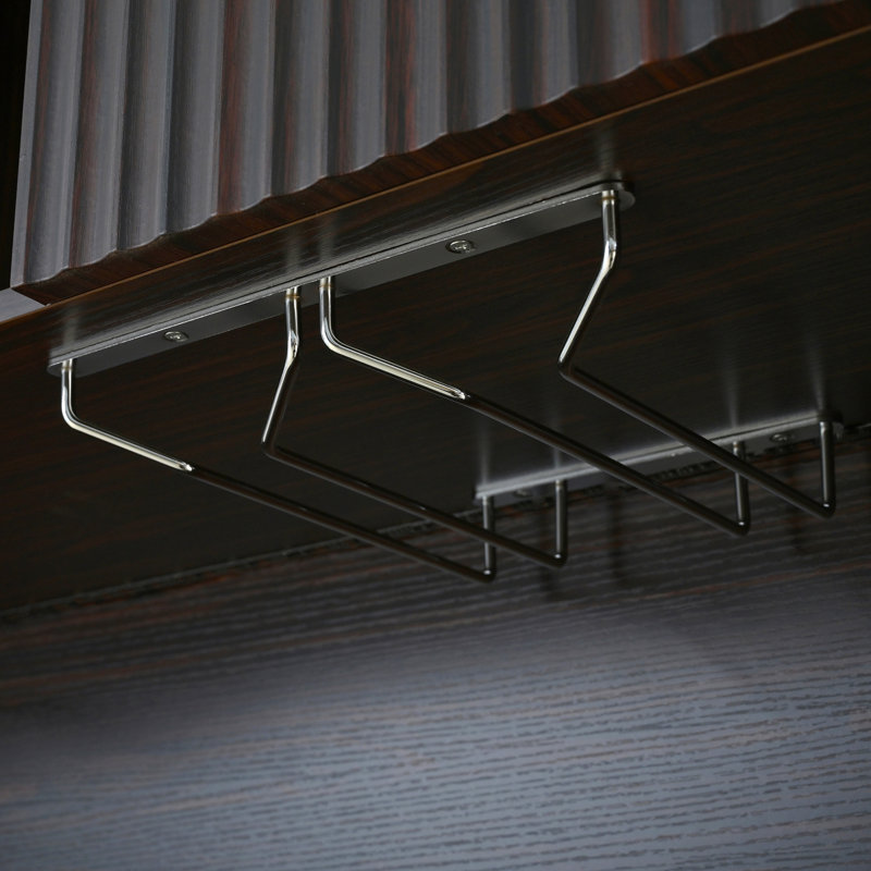 Armoire de rangement avec prise électrique, éclairage DEL et casier à vin, Dark Brown