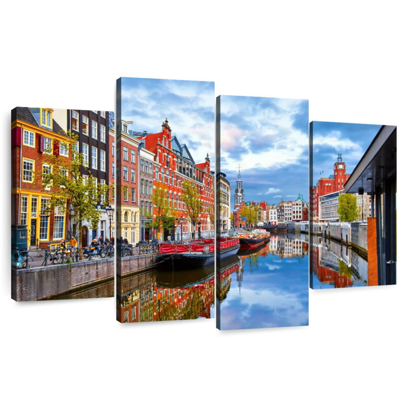Picturesque amsterdam canal Sireci, H 22 po x l 36 po