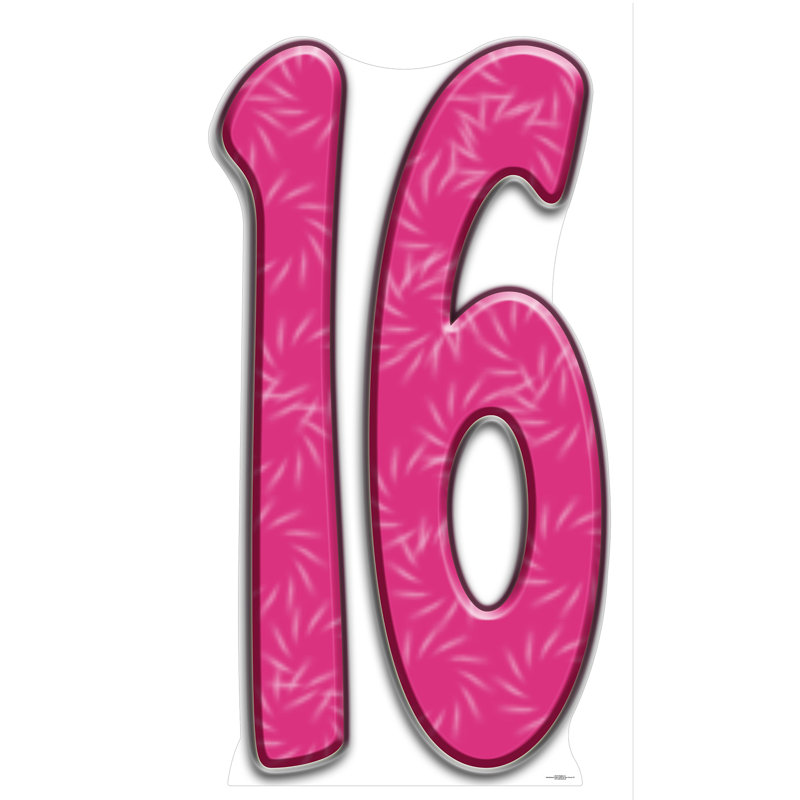 Number 16 Cardboard Standup