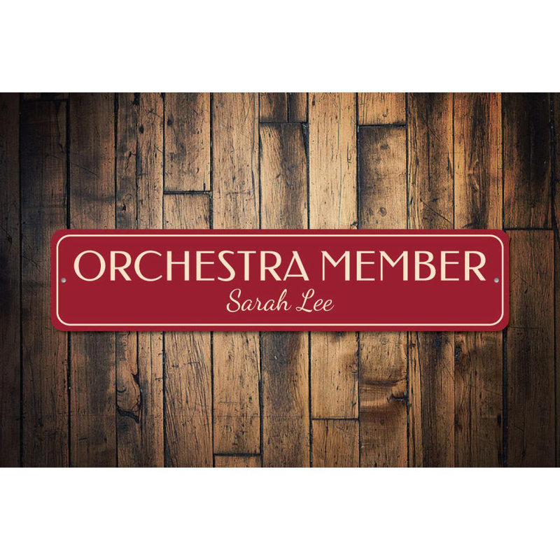 Enseigne personnalisée en aluminium Orchester, H 4 po x l 18 po x P 0,04 po