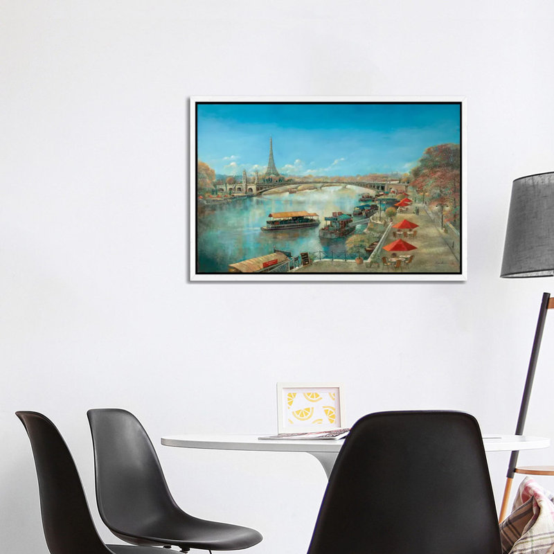 River Tranquility by Ruane Manning - Wrapped Canvas Painting, 101.6 cm H x 66.04 cm W, White Floater Framed