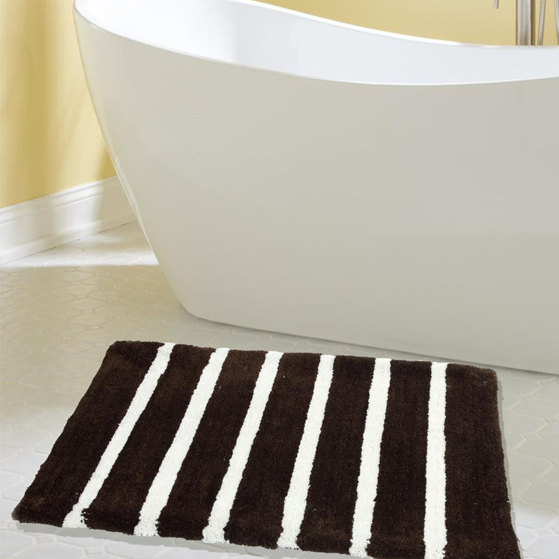 Engleside Non-Slip Bath Rug, 17" W x 34" L, Brown