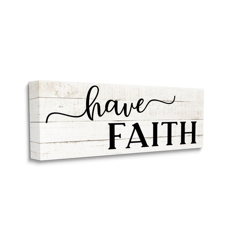 «Have Faith», motif de planches de campagne, Plaque en bois, H 17 po x l 40 po