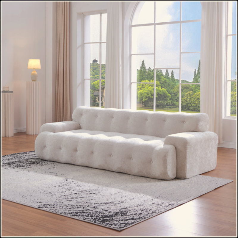 Canapé 88 places 3 places avec canapé capitonné confortable, Argent argent