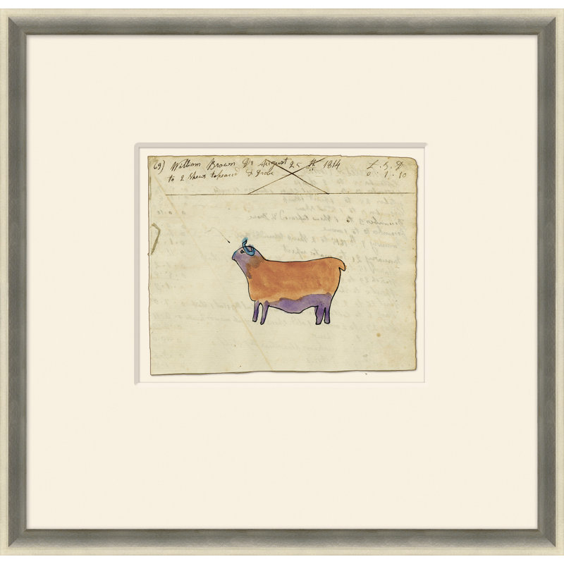 Vache - Sm. «Mennonite Ledger Dessin», peinture encadrée