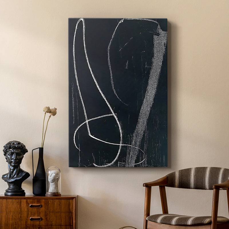 Série ABSTRACT DCXVI - Toile tendue avec châssis Premium - Prêt à être accroché, H 60 po x l 40 po