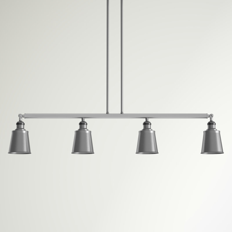 Luminaire suspendu linéaire à 4 lumières pour îlot de cuisine Lavender Hill, Chrome poli, Chrome poli