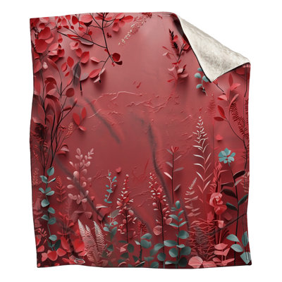Floral Pattern Fleece Throw Blanket - Floral Throws for Sofas or Beds