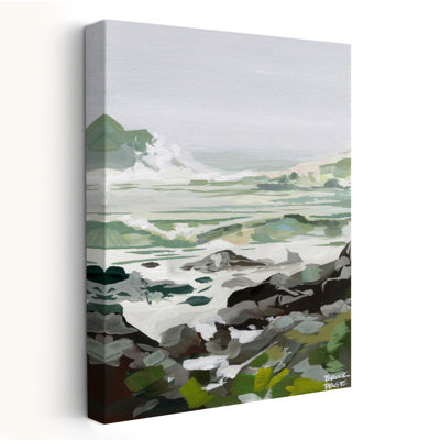Coastal Waves And Rocks - Coastal Landscapes Ocean Gray Green Art