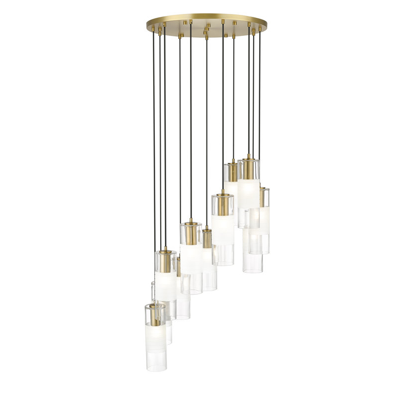 Lustre en grappe à 11 lumières Preisler, Or