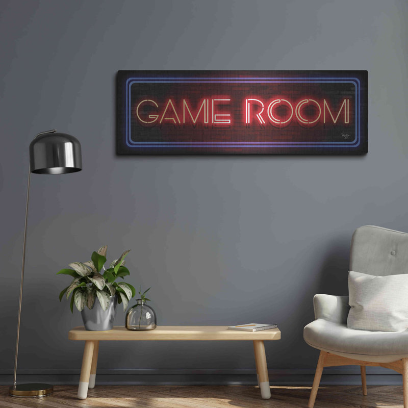 «Game Room Neon Sign» par Mollie B, art mural en métal, H 16 po x l 48 po