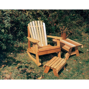 Wood Outdoor Adirondack Chair With Ottoman