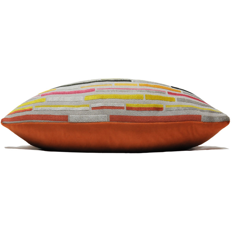 Aleppo Geometric Rectangular Throw Cushion, Orange/Yellow/Green, Polyester