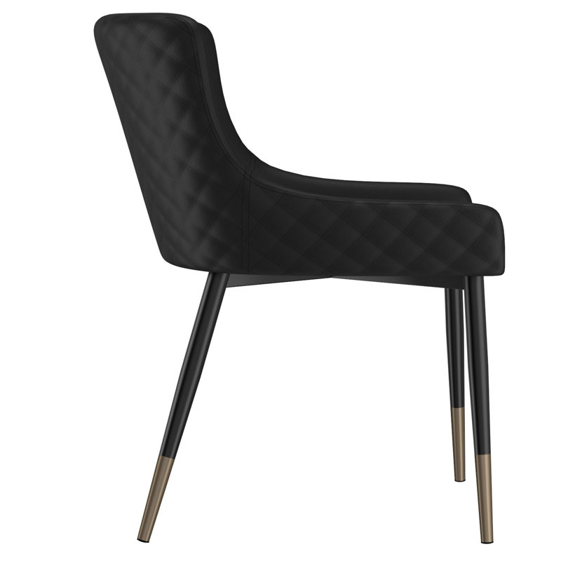 Chaise de salle à manger Abi, ensemble de 2, en noir, Noir