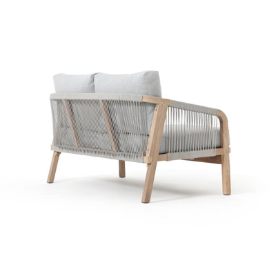 Causeuse d'extérieur en bois d'acacia avec coussins Mariliva