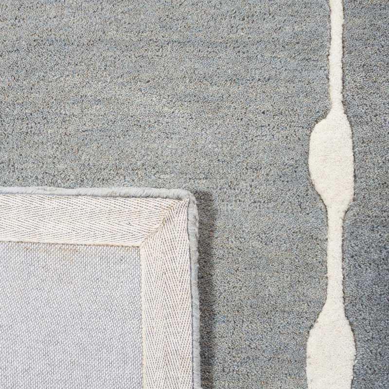 Tapis abstrait en laine et viscose touffeté à la main Alexzander Soho, Rond 6 pi