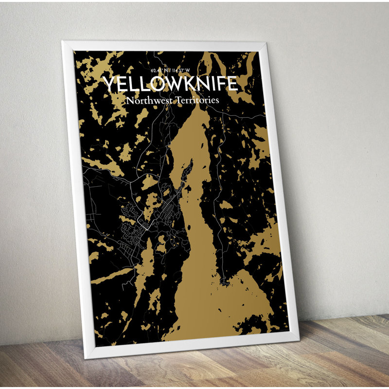 Yellowknife City Map - No Frame Print, 43.2cm H x 27.9cm W x 0.13cm D