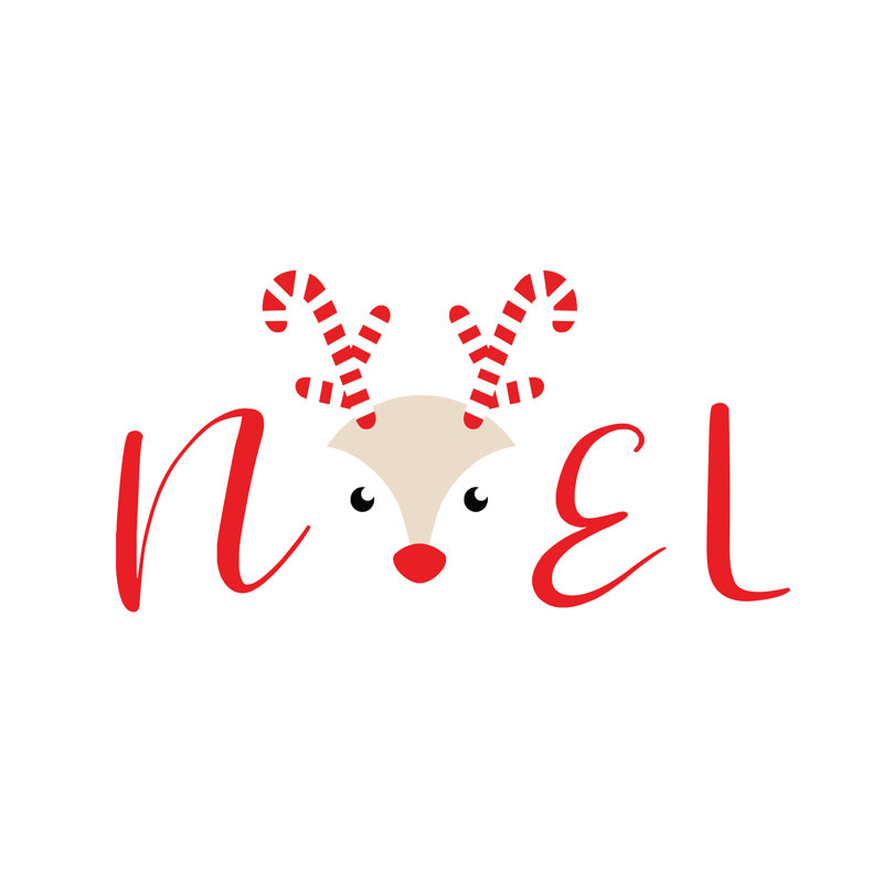 Candy Cane Rudolph Noel - Wrapped Canvas Print, 81cm H x 122cm W 