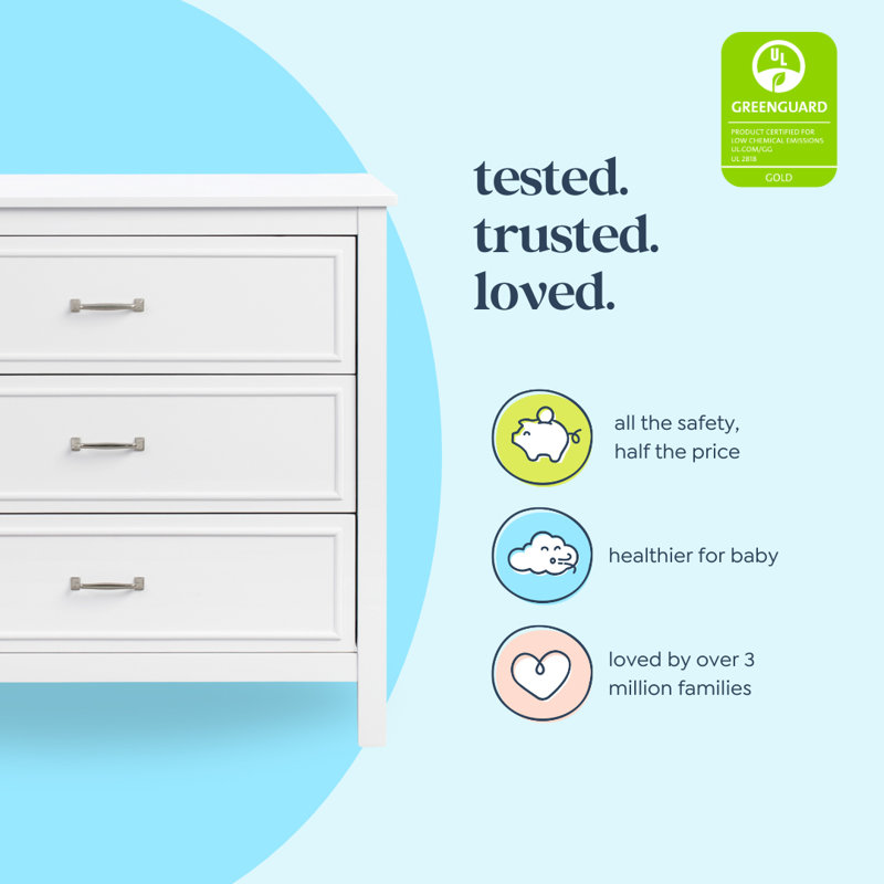 davinci charlie 3-drawer dresser in grey DaVinci Charlie 3-Drawer Dresser