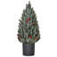 Arbre de Noël artificiel de 18 po de haut miniature enneigé et floqué neige avec décoration de Noël